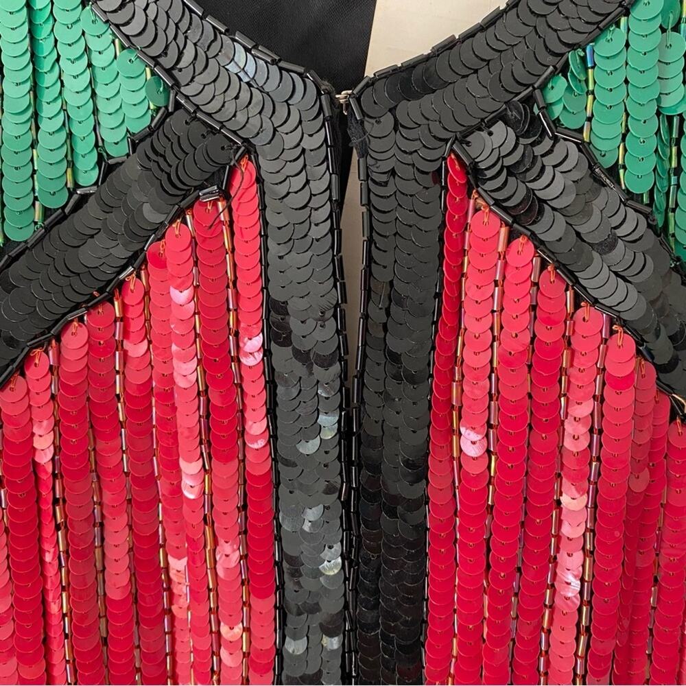 Vintage Princess Cruises Sequin Multicolor Beaded Blazer Jacket NWTs size large - Picture 7 of 8
